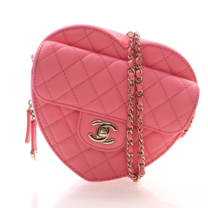 Chanel Large Lambskin CC Love Heart Bag