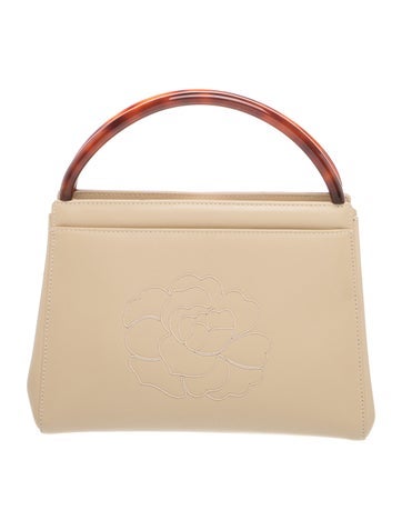 Camellia Tortoise Handle Bag