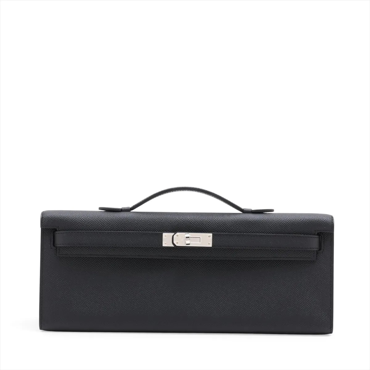 Hermès Kelly Cut Veau Epsom Black Silver Metal Fittings