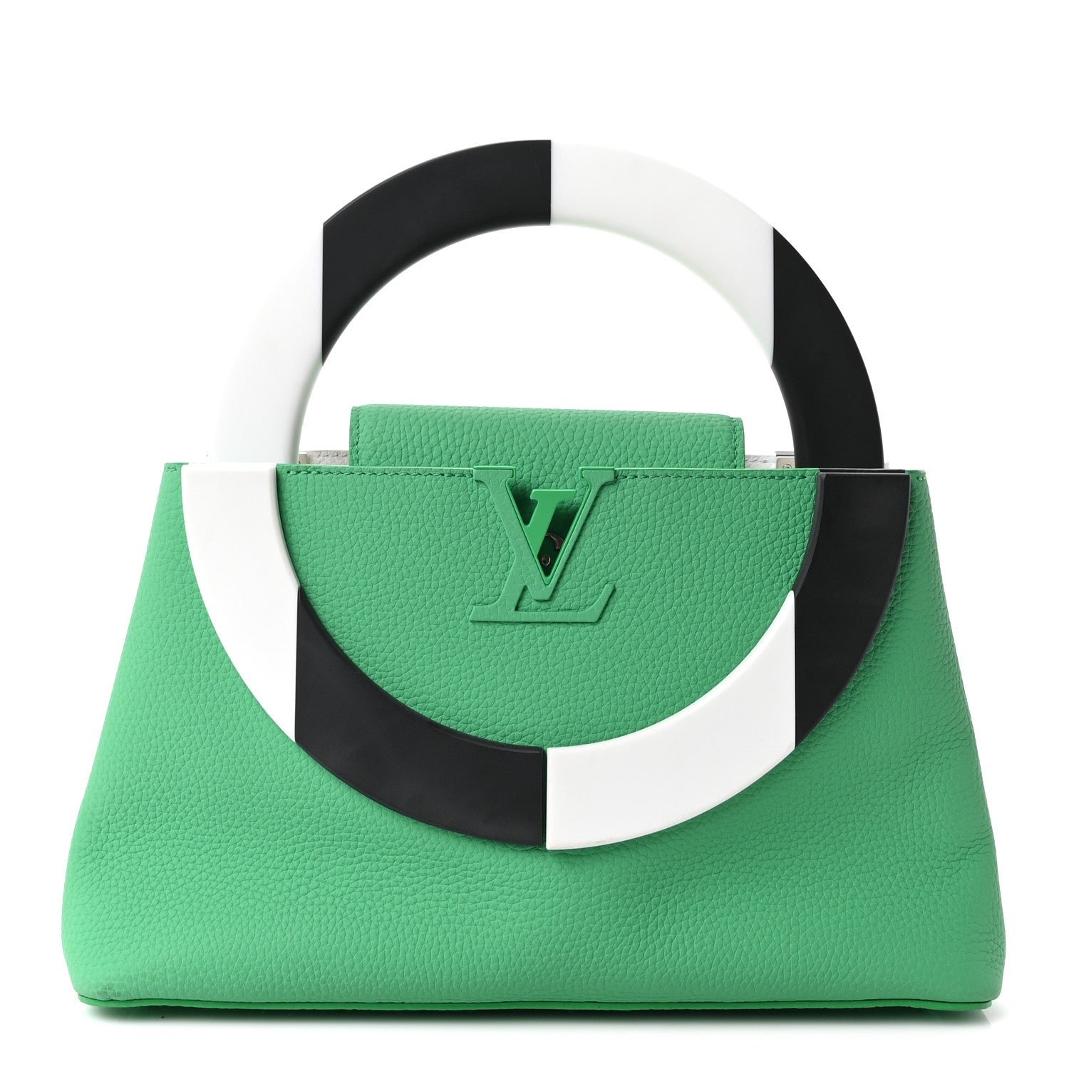 Louis Vuitton Taurillon Daniel Buren Artycapucines MM Green White