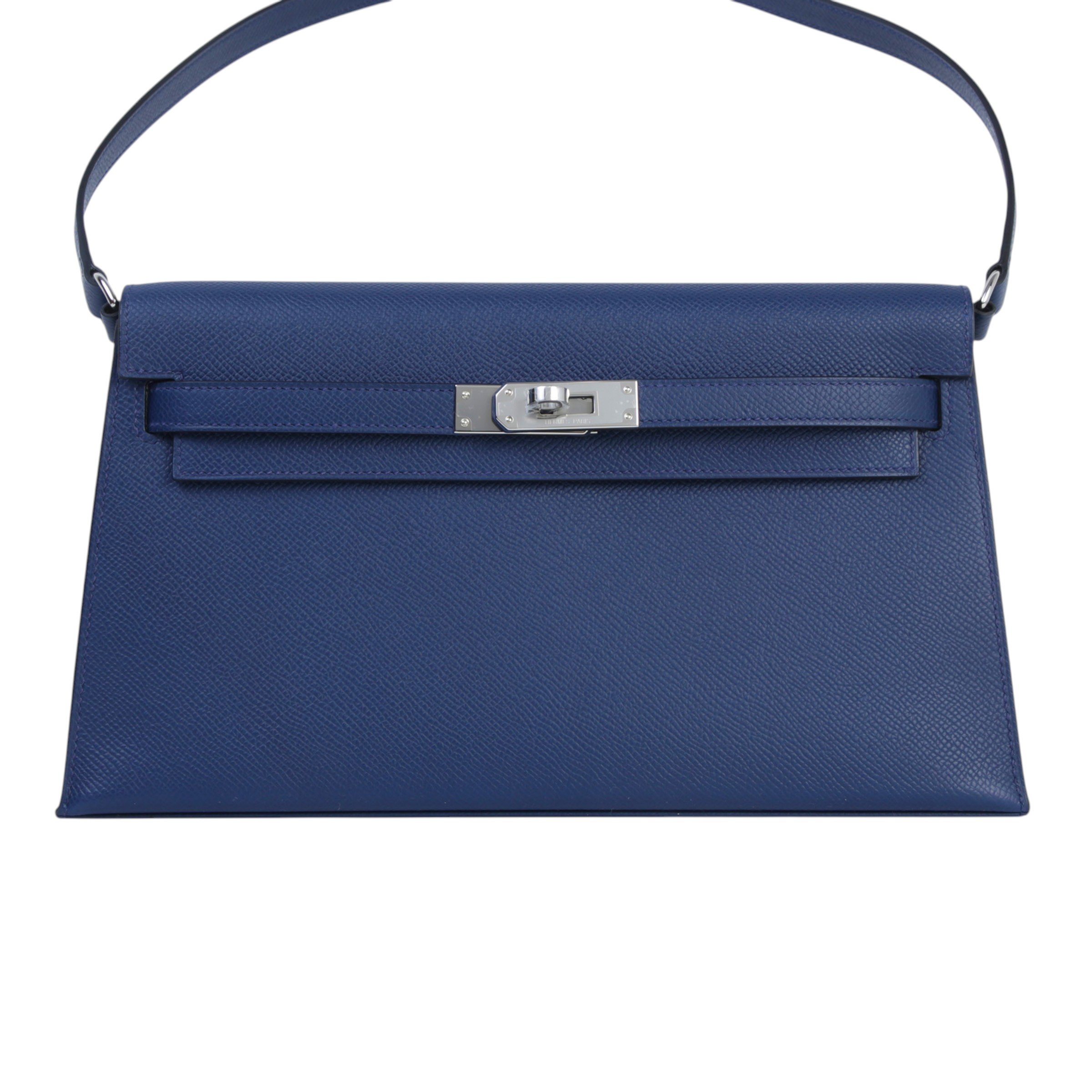 Hermes Brand New ( Rank N ) HERMÈS Kelly Elan Navy (7U) Epsom Palladium hardware K (2025)