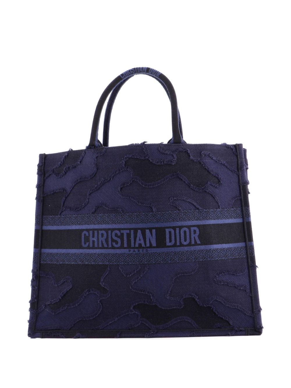 Book Camouflage Embroidered Canvas Large tote bag