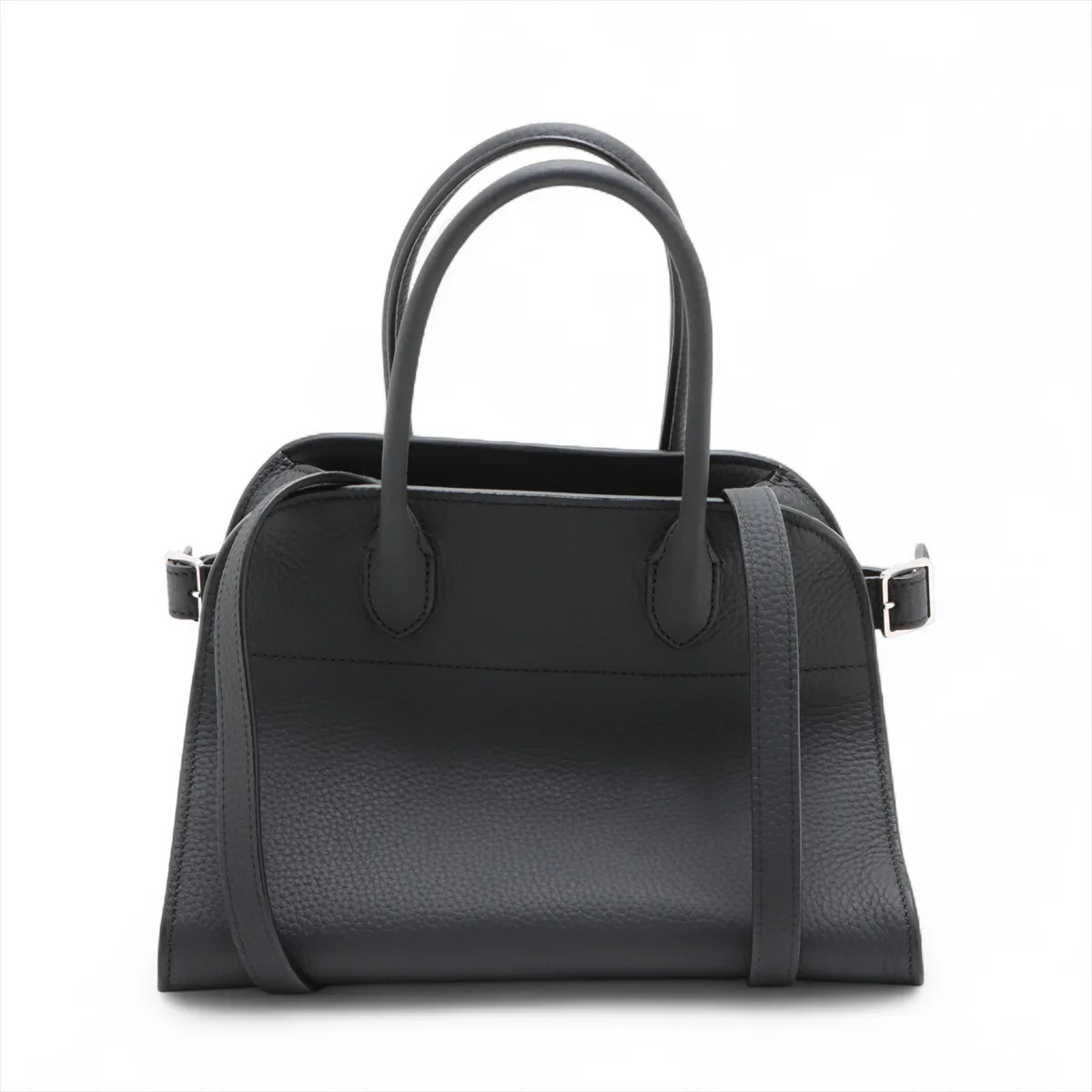 The Row Soft Margot 10 Leather 2 Way Handbag Black