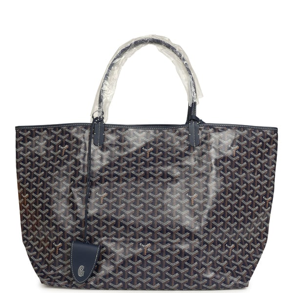 Goyard Goyardine Navy Saint Louis GM Tote Bag Palladium Hardware