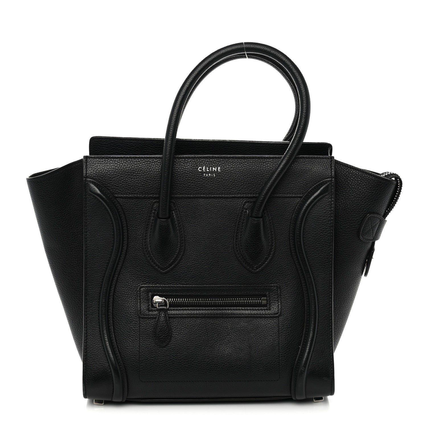 Celine Drummed Calfskin Micro Luggage Black