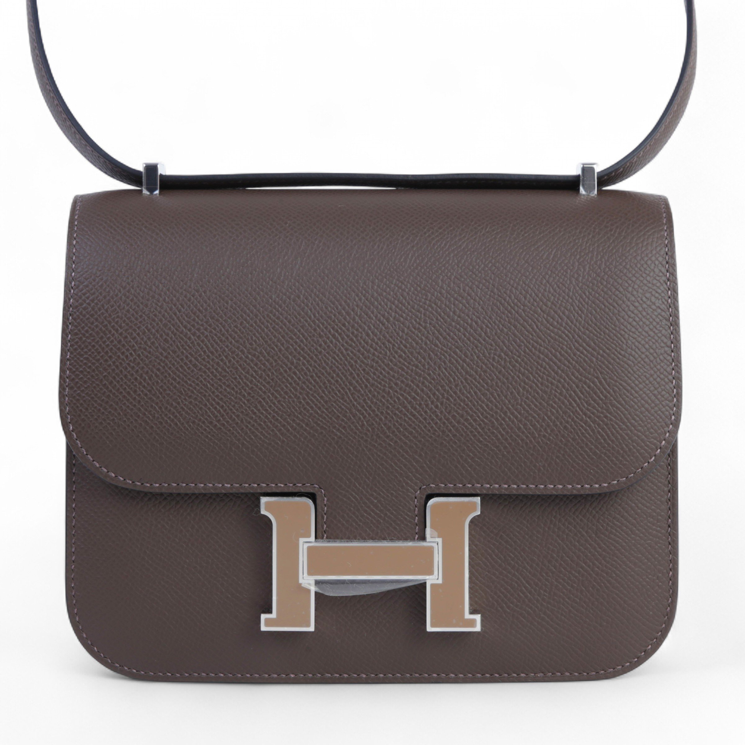 Hermes Unused ( Rank NS )  HERMÈS  Constance Mini Ecorce (4C) Epsom Lacquer Hardware W (2024)