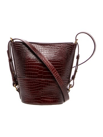 Embossed Leather Bucket Bag