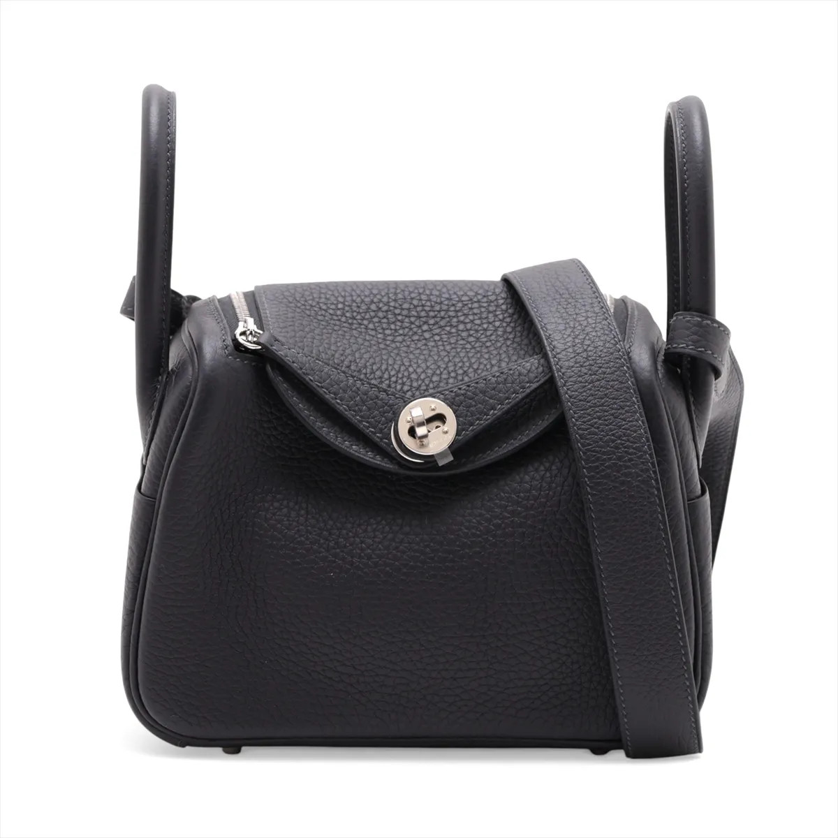 Hermès Lindy mini 20 Taurillon Clemence Cavan Silver Metal Fittings