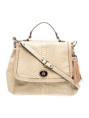 Embossed Leather Top Handle Bag