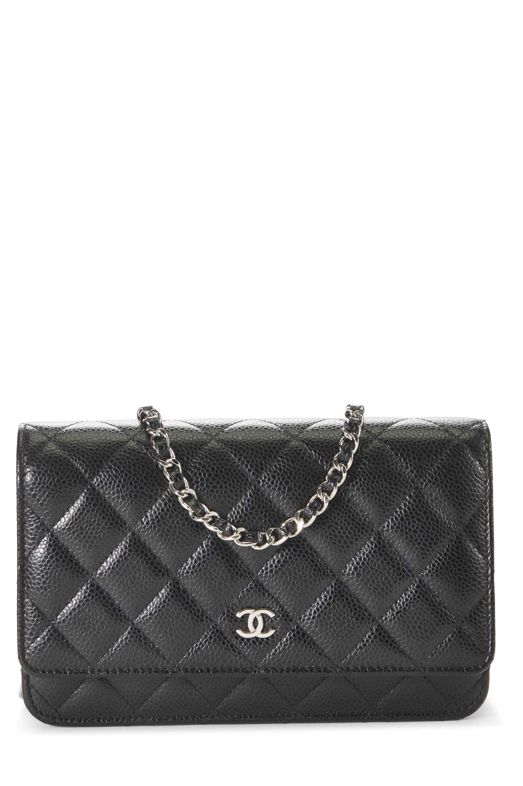 Black Caviar Classic Quilted Wallet On Chain (WOC)