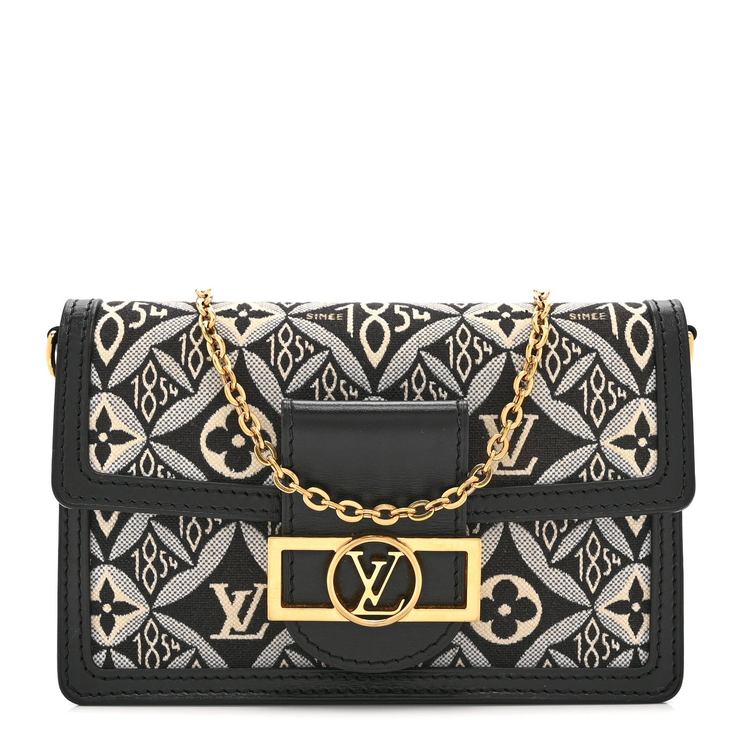 Louis Vuitton Louis Vuitton Jacquard Since 1854 Dauphine Chain Wallet Grey