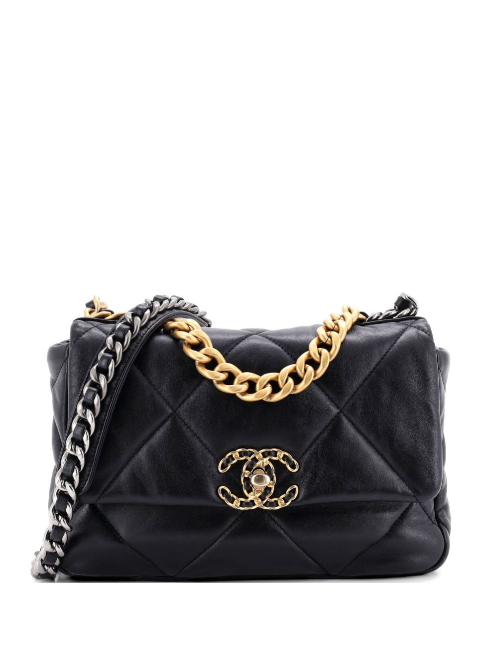 19 Flap Bag Quilted Stitched Lambskin Medium shoulder bag