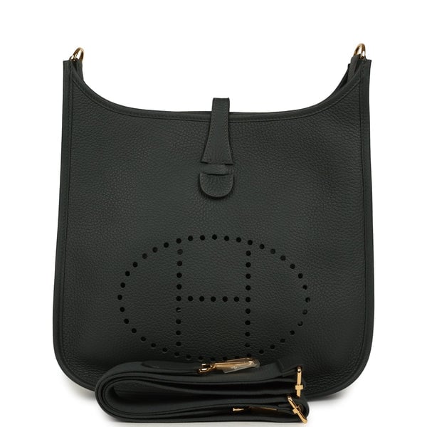 Hermes Hermes Evelyne III PM Vert Mangrove Clemence Gold Hardware