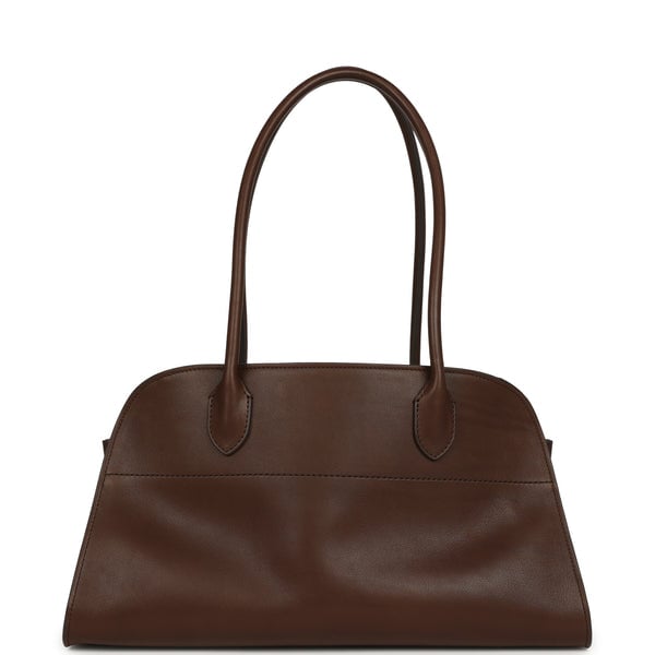The Row The Row Margaux Shoulder 12 Deep Brown Saddle Silver Hardware