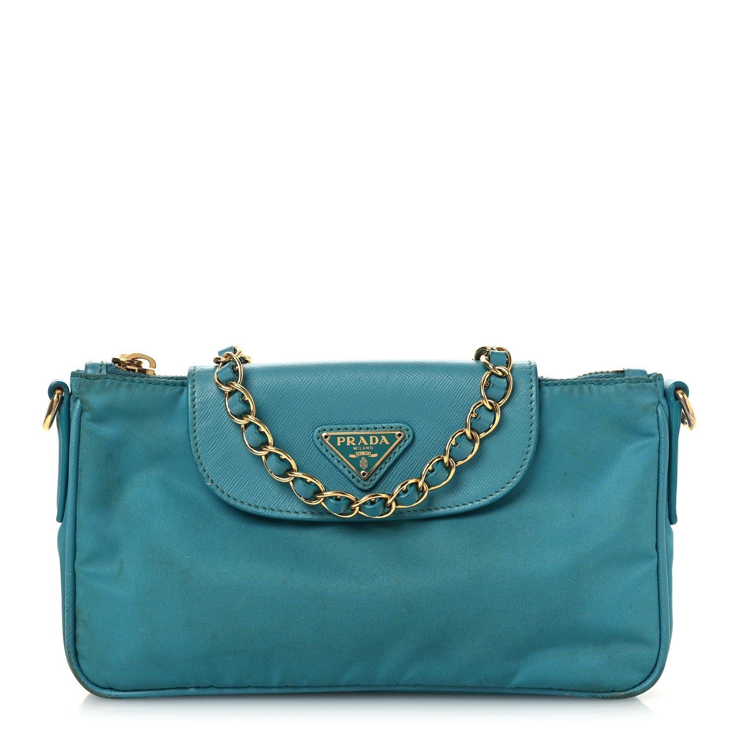 Prada Prada Tessuto Nylon Saffiano Crossbody Bag Turchese