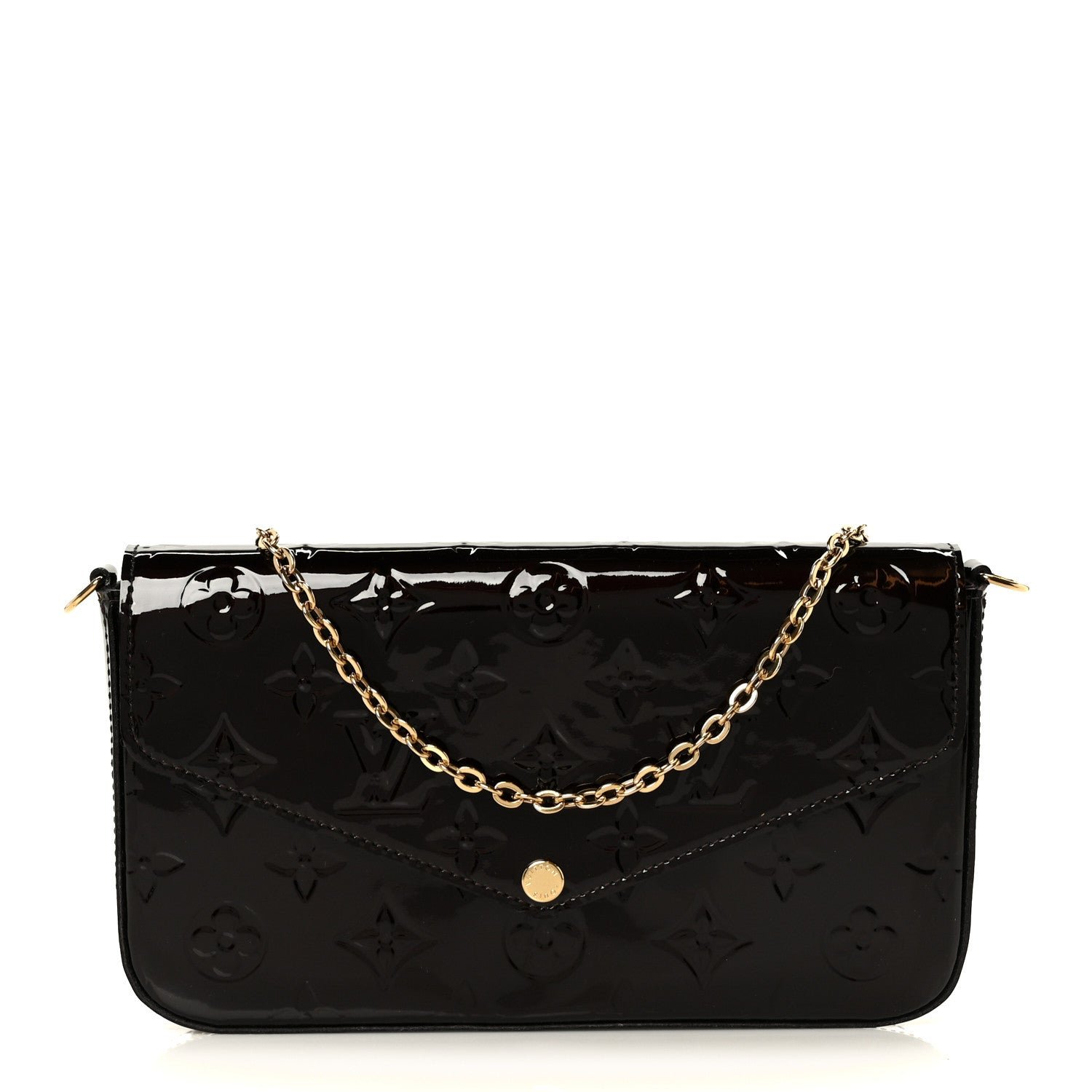 Louis Vuitton Vernis Pochette Felicie Chain Wallet Amarante