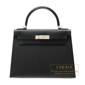 Hermes Hermes Kelly bag 28 Sellier Black Epsom leather Silver hardware