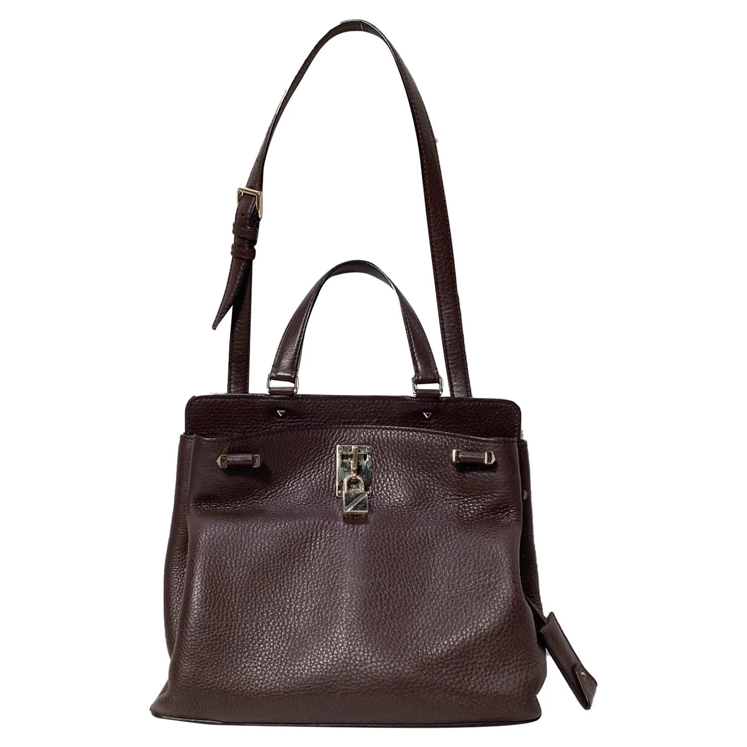 Valentino Leather Joylock Top Handle Bag Medium