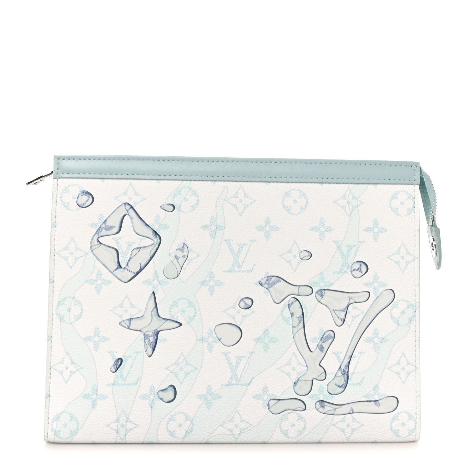 Louis Vuitton Monogram Aquagarden Pochette Voyage MM Crystal Blue