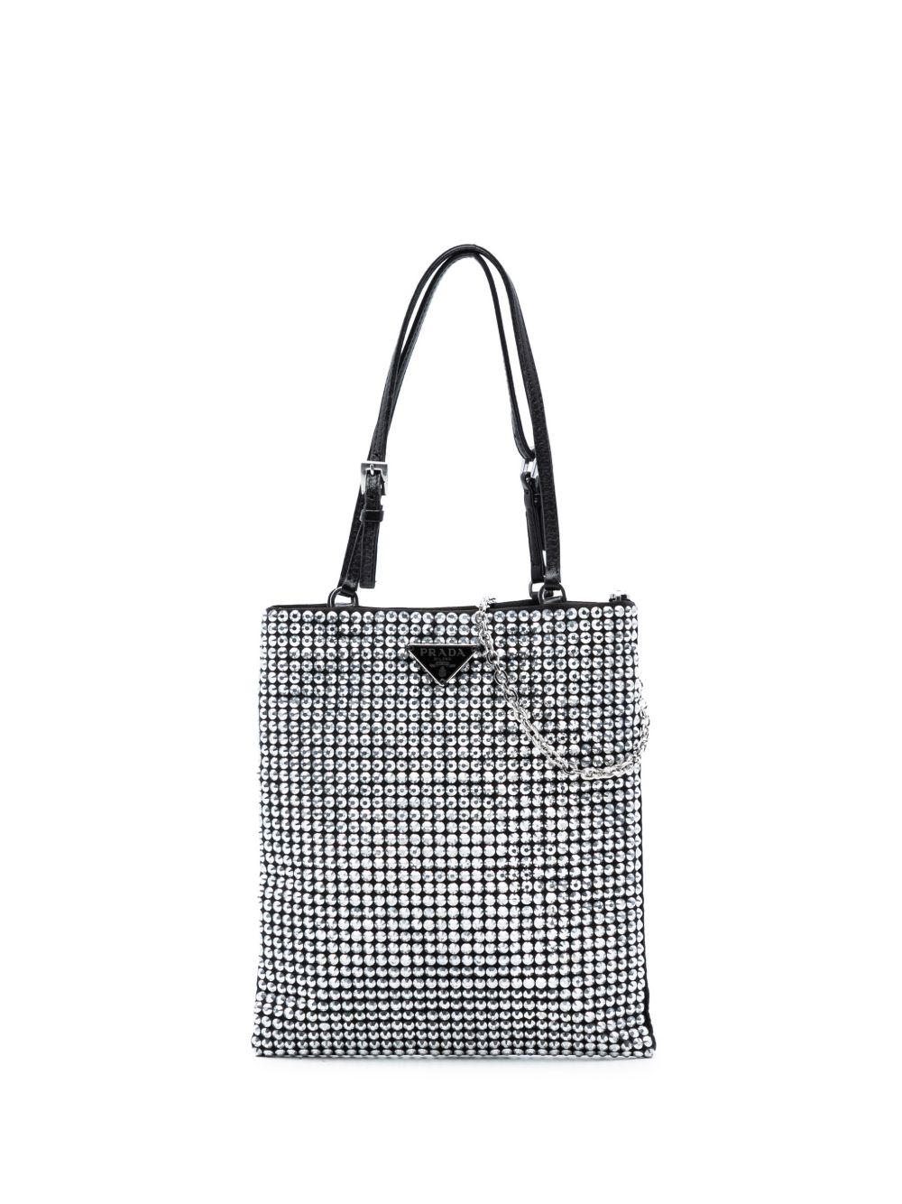 2000-2013 Satin Crystal Embellished Chain Flat Tote satchel