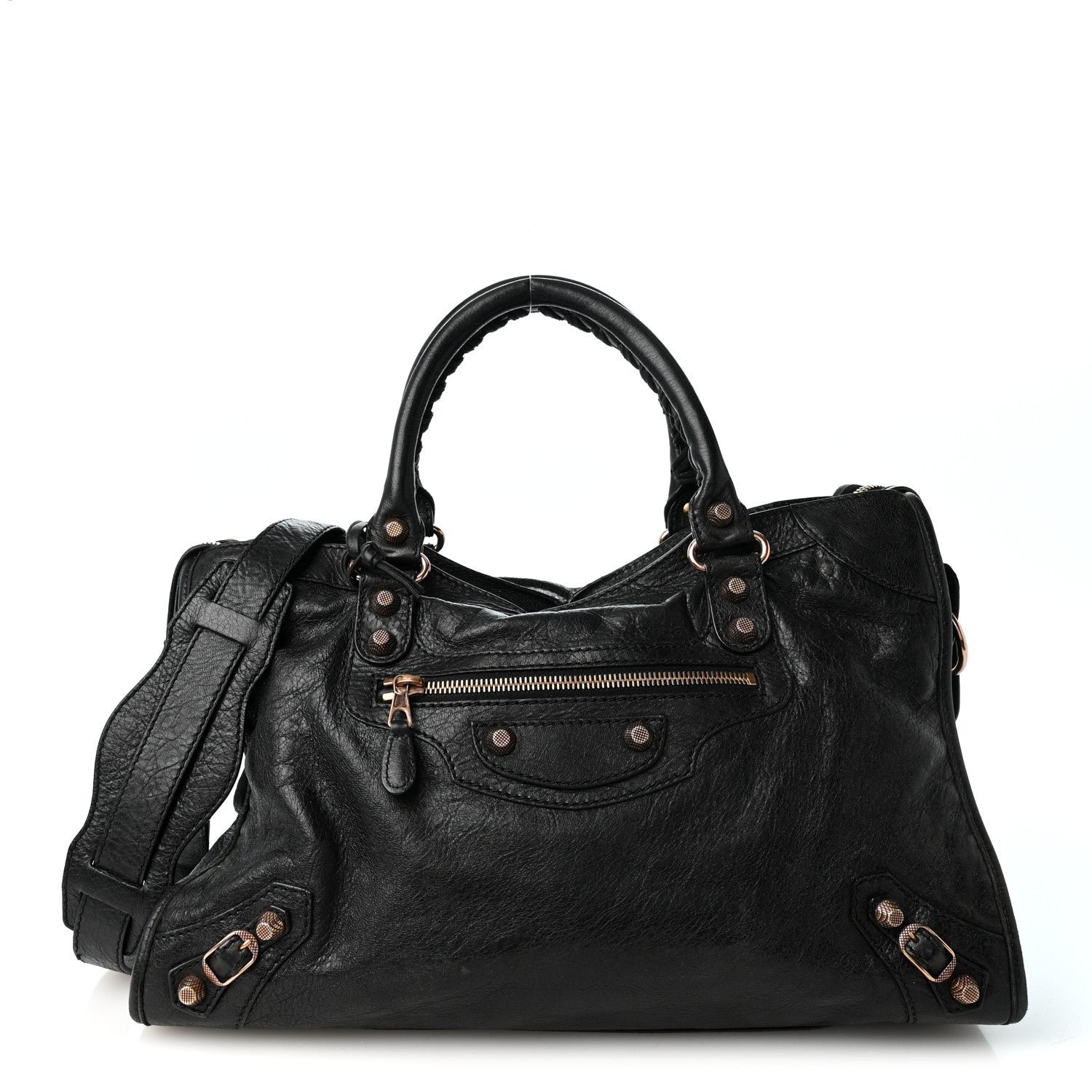 Balenciaga Agneau Giant 12 Rose Gold Hardware City Black
