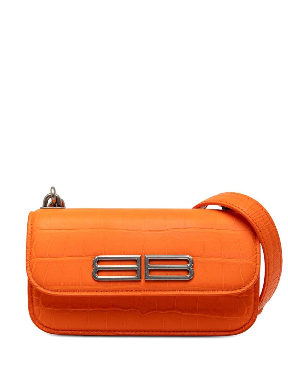 Balenciaga 2022 Croc Embossed Calfskin Gossip Chain Bag XS crossbody bag