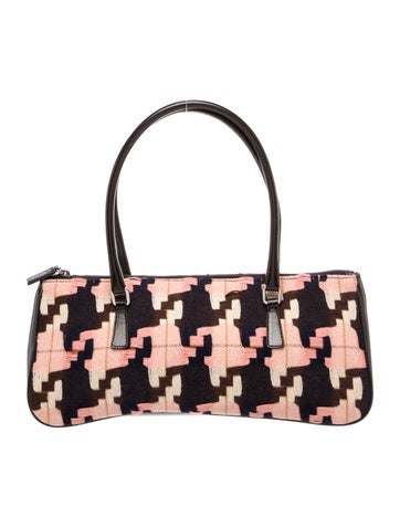 Prada Enameled Metal Triangle Shoulder Bag