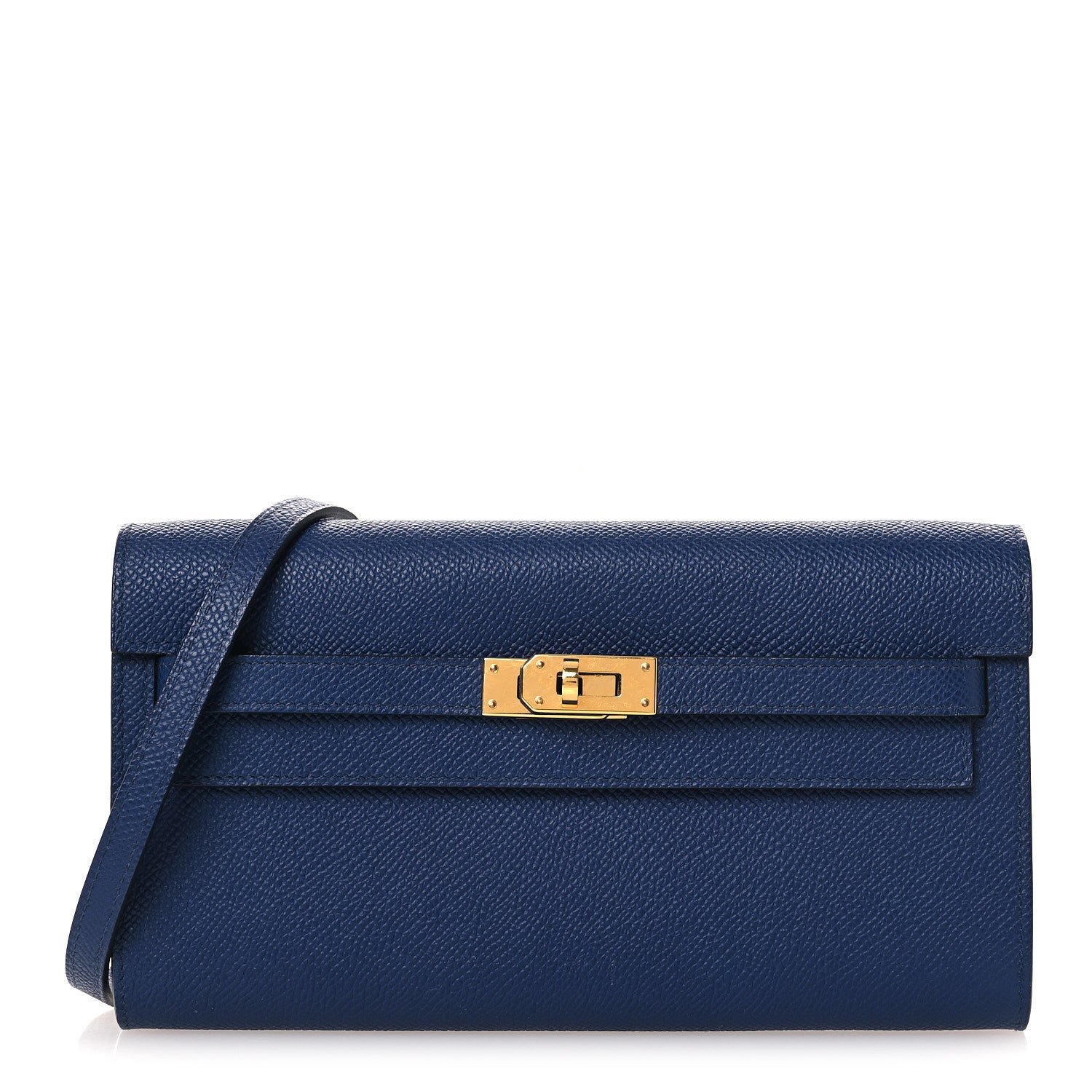 Hermes Epsom Kelly Wallet To Go Bleu Saphir