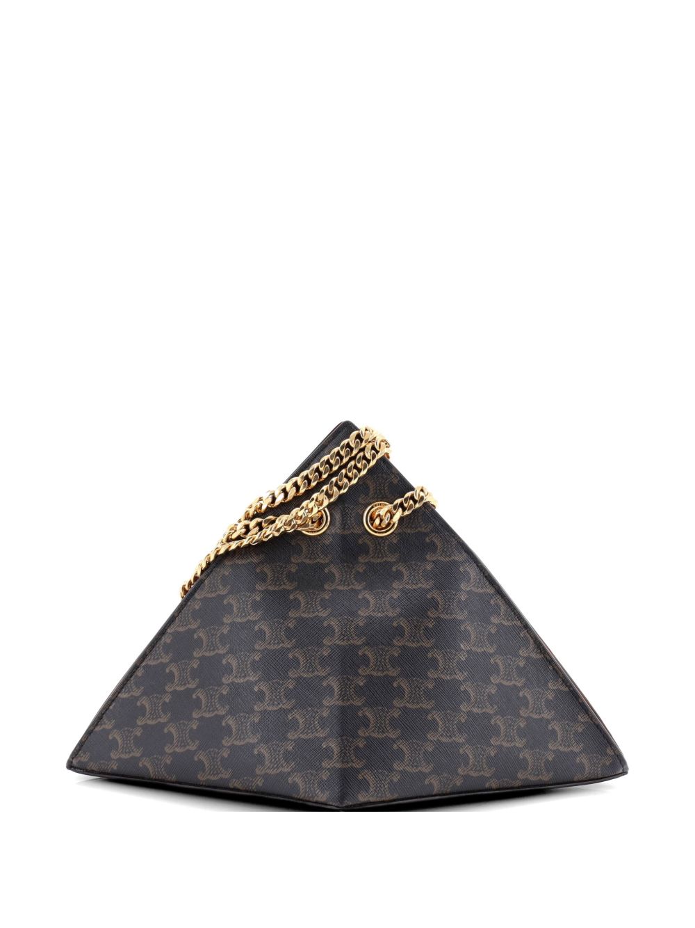 Pyramid Chain Triomphe Coated Canvas shoulder bag