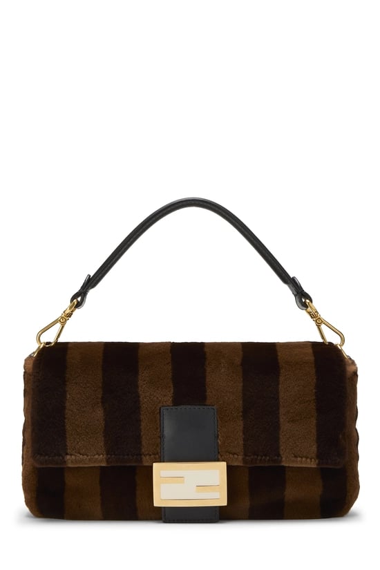 Brown Fur Convertible Baguette
