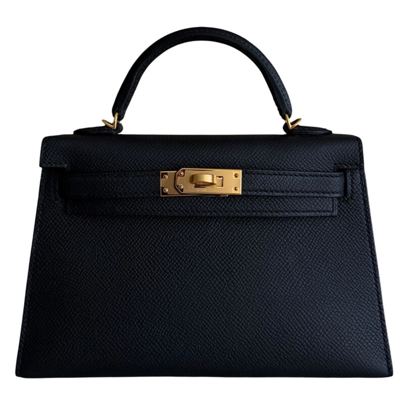 Black Epsom Mini Kelly 20 II Gold Hardware, 2023