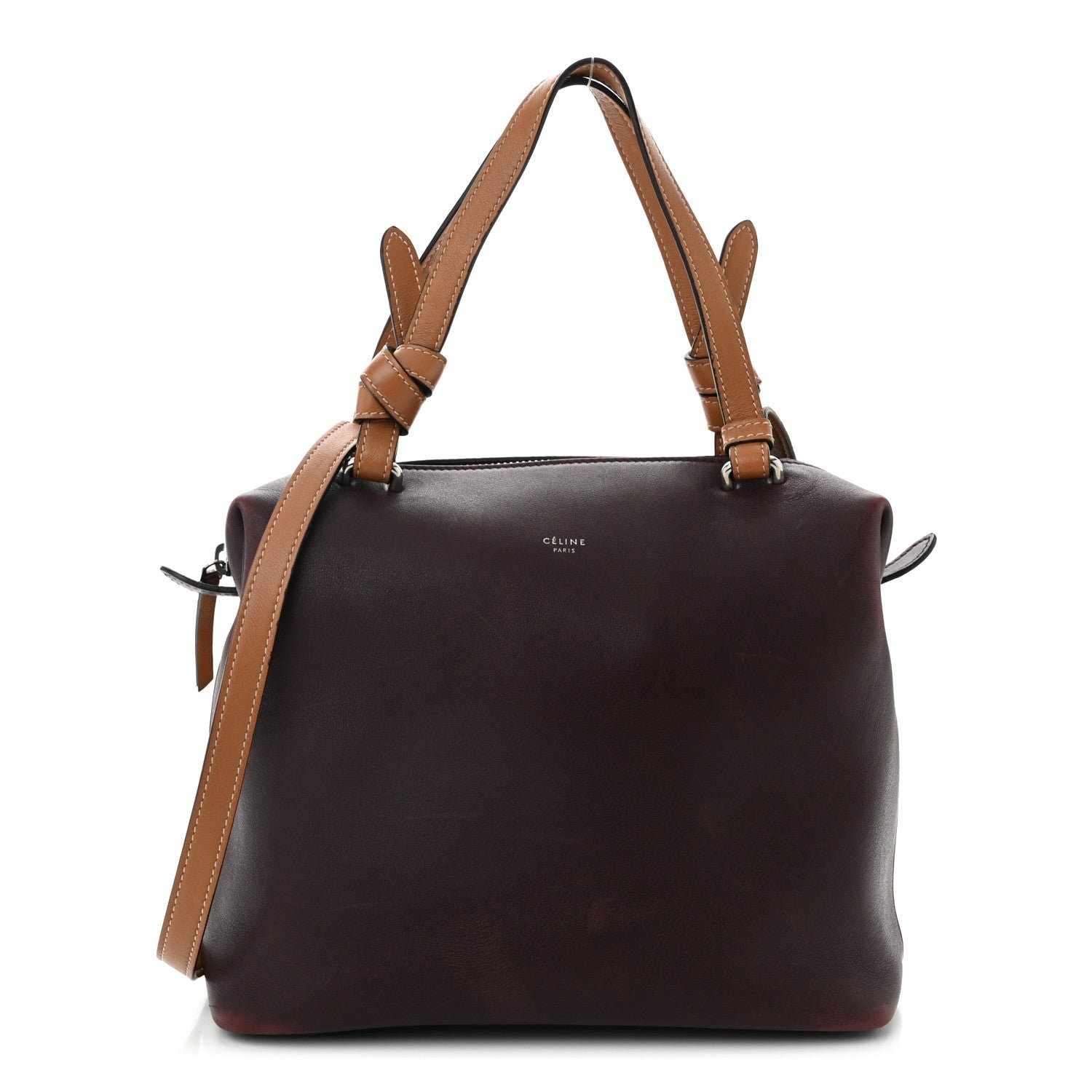 Celine Lambskin Small Soft Cube Satchel Burgundy