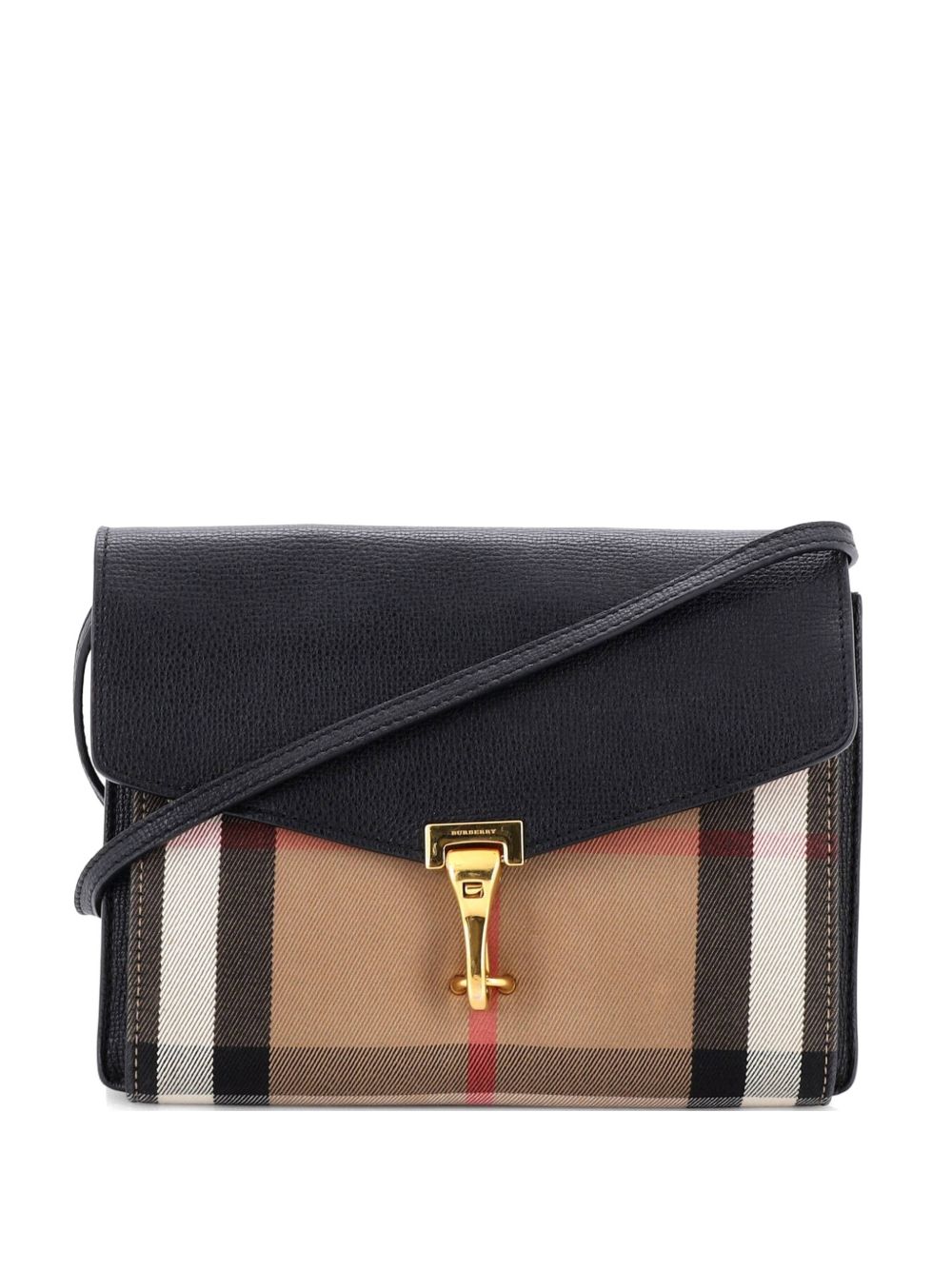 Burberry Macken Leather and House Check Canvas Small crossbody bag