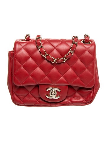 Quilted Lambskin Mini Square Flap Bag