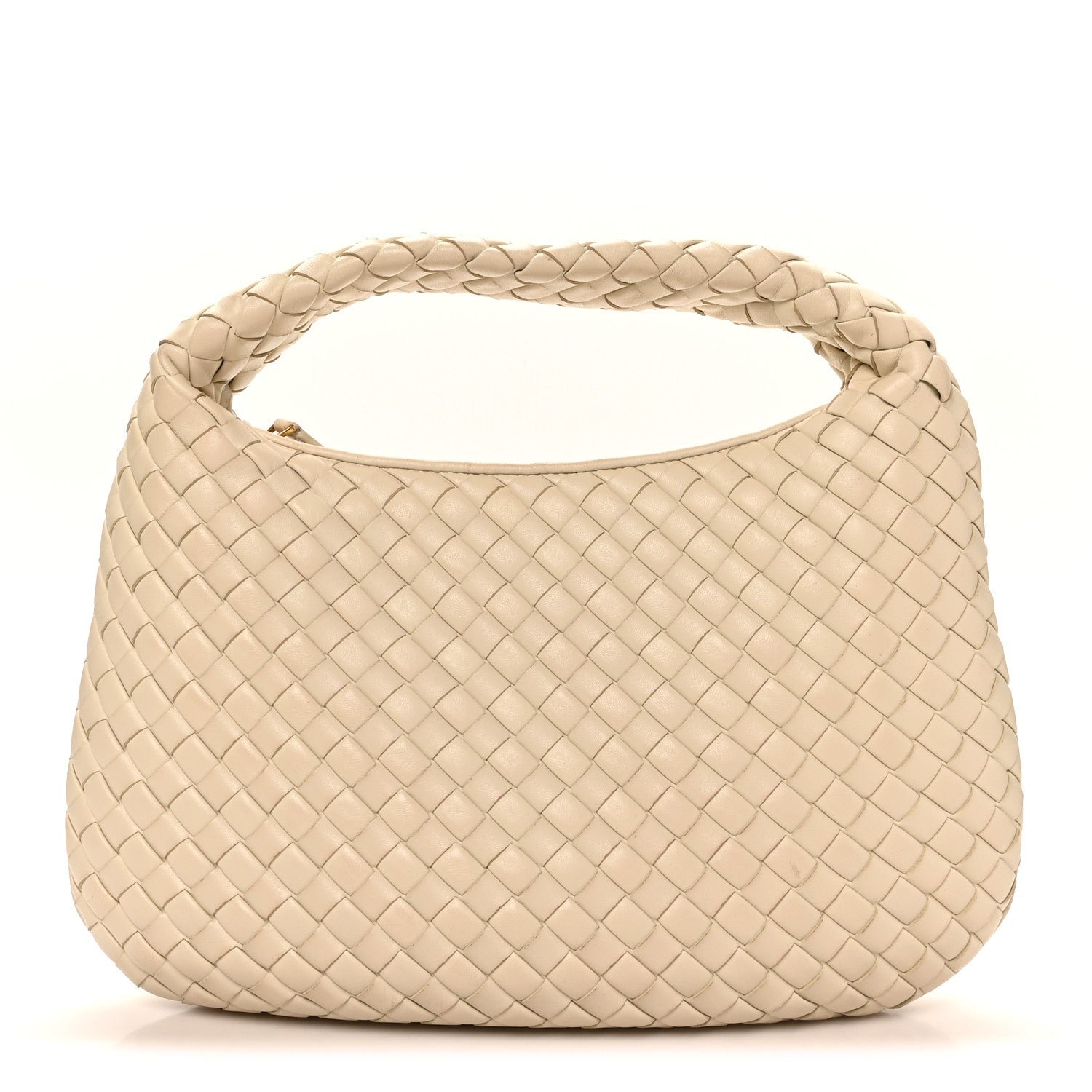 Bottega Veneta Supple Nappa Intrecciato Padded Small Veneta Hobo Sea Salt