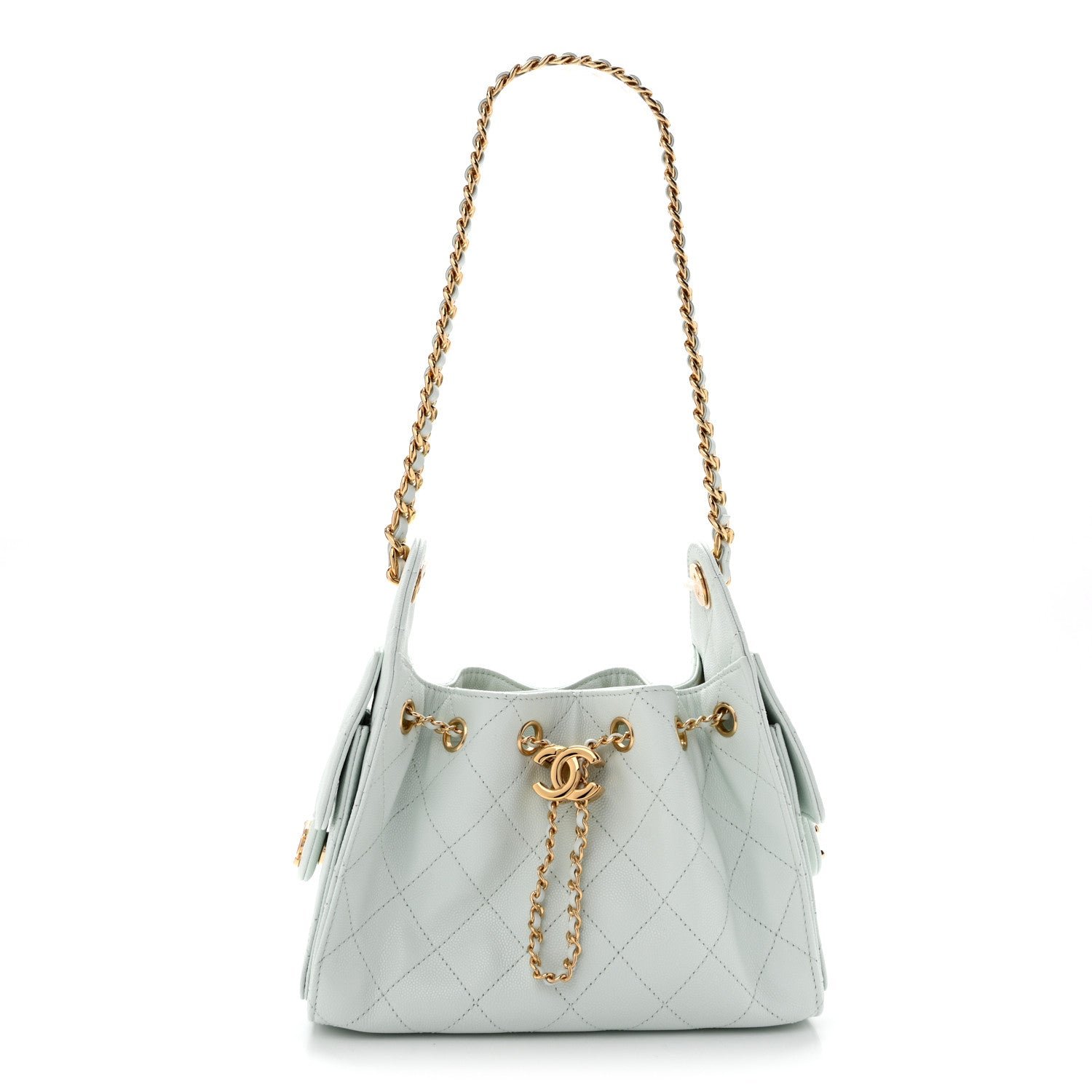 Chanel Caviar Quilted Mini Chanel 25 Handbag Light Blue
