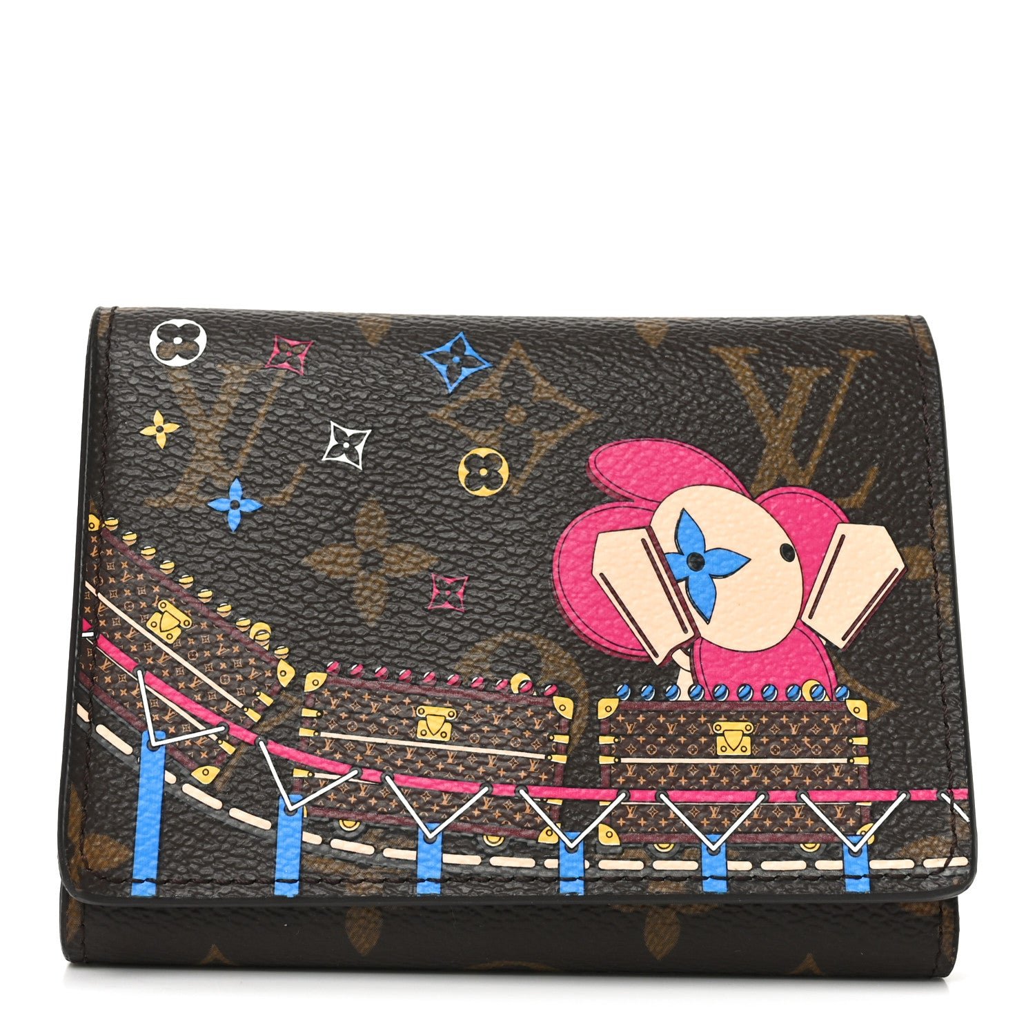 Louis Vuitton Monogram 2020 Christmas Animation Roller Coaster Victorine Wallet Pivoine