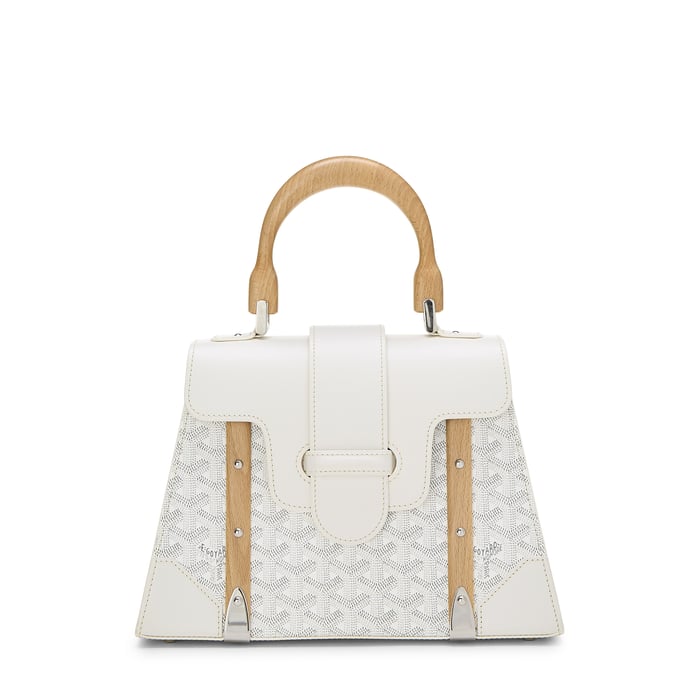 Goyard White Goyardine Canvas Saigon PM