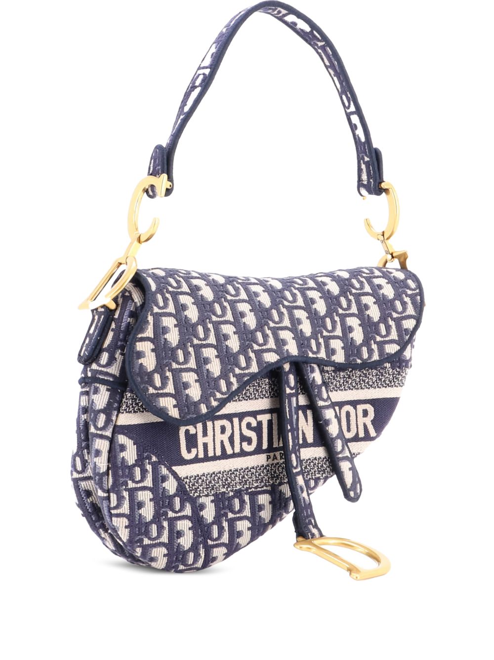 Saddle Handbag Logo Embroidered Oblique Canvas Medium shoulder bag