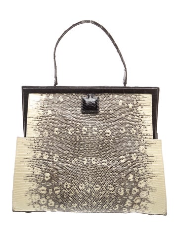 Nancy Gonzalez Lizard Top Handle Bag