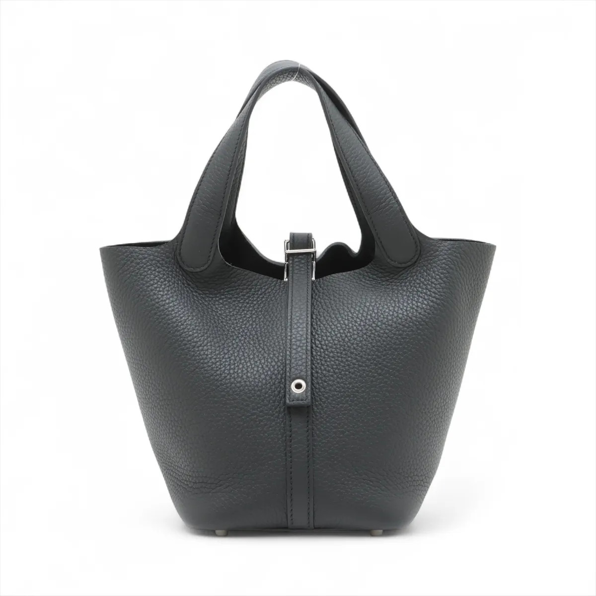 Hermès Picotin Lock 18 PM Taurillon Clemence Black Silver Metal Fittings