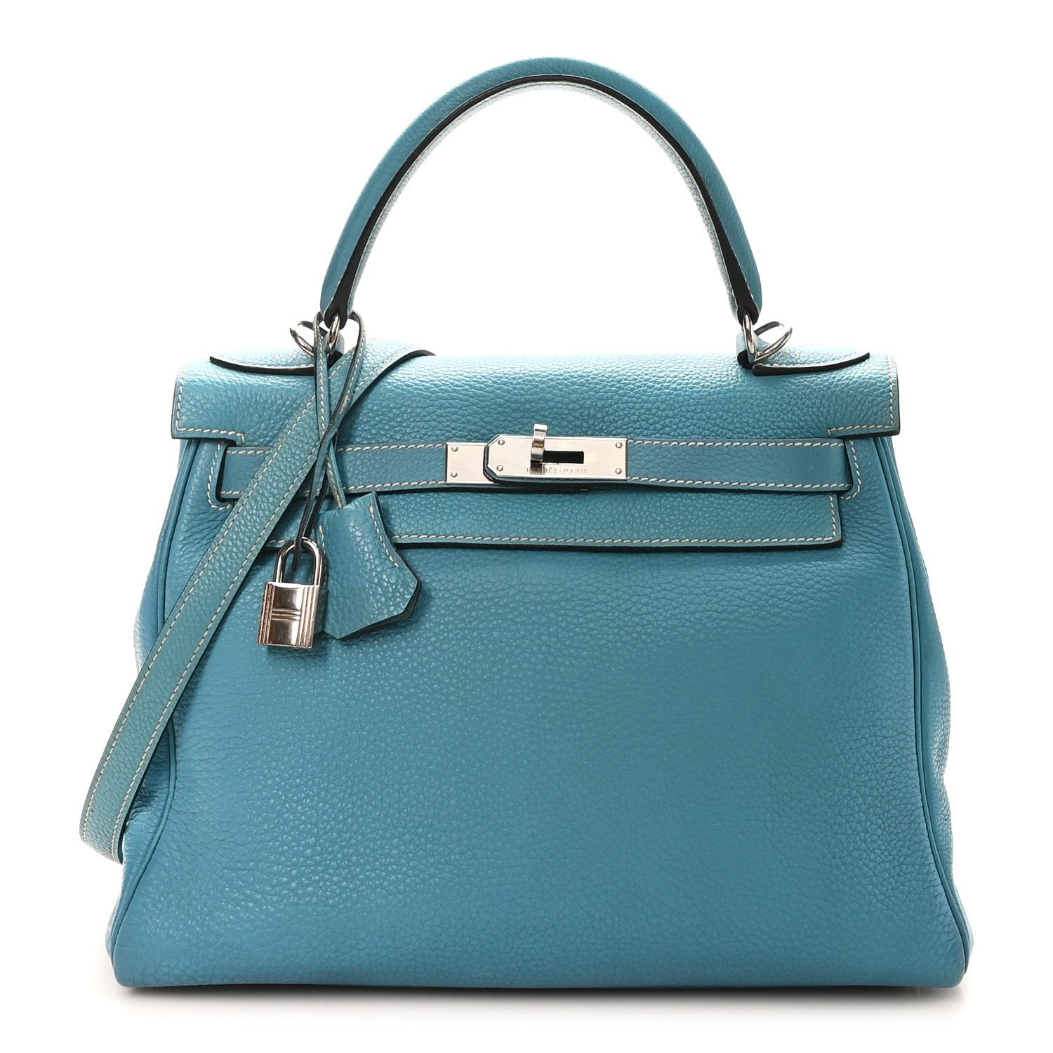 Hermes Togo Kelly Retourne 28 Bleu Jean