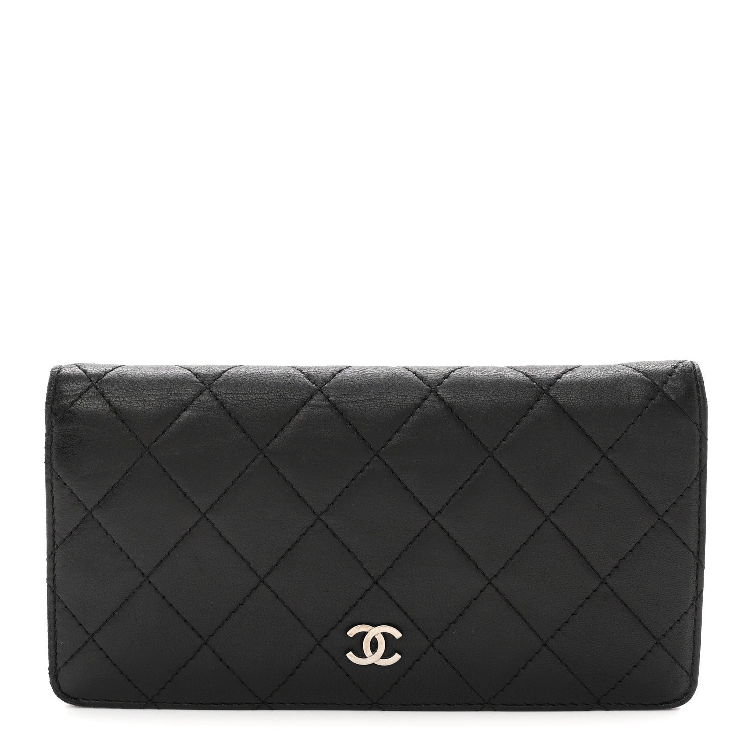 Chanel Lambskin Quilted Yen Wallet Black