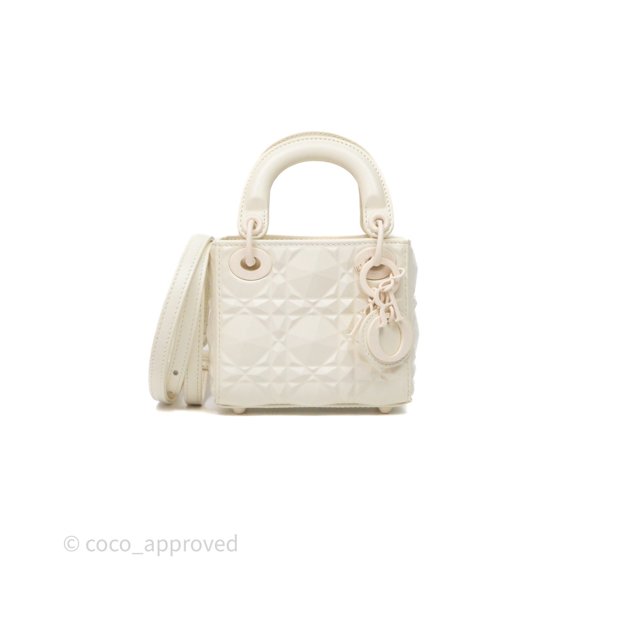 Dior Micro Lady Dior Latte Cannage Calfskin with Diamond Motif