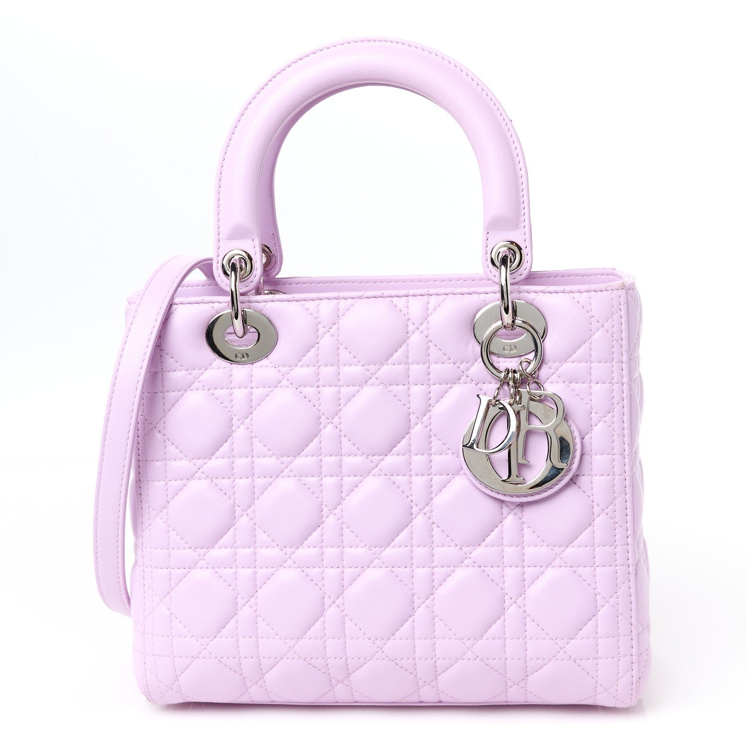 Dior Lambskin Cannage Medium Lady Dior Purple