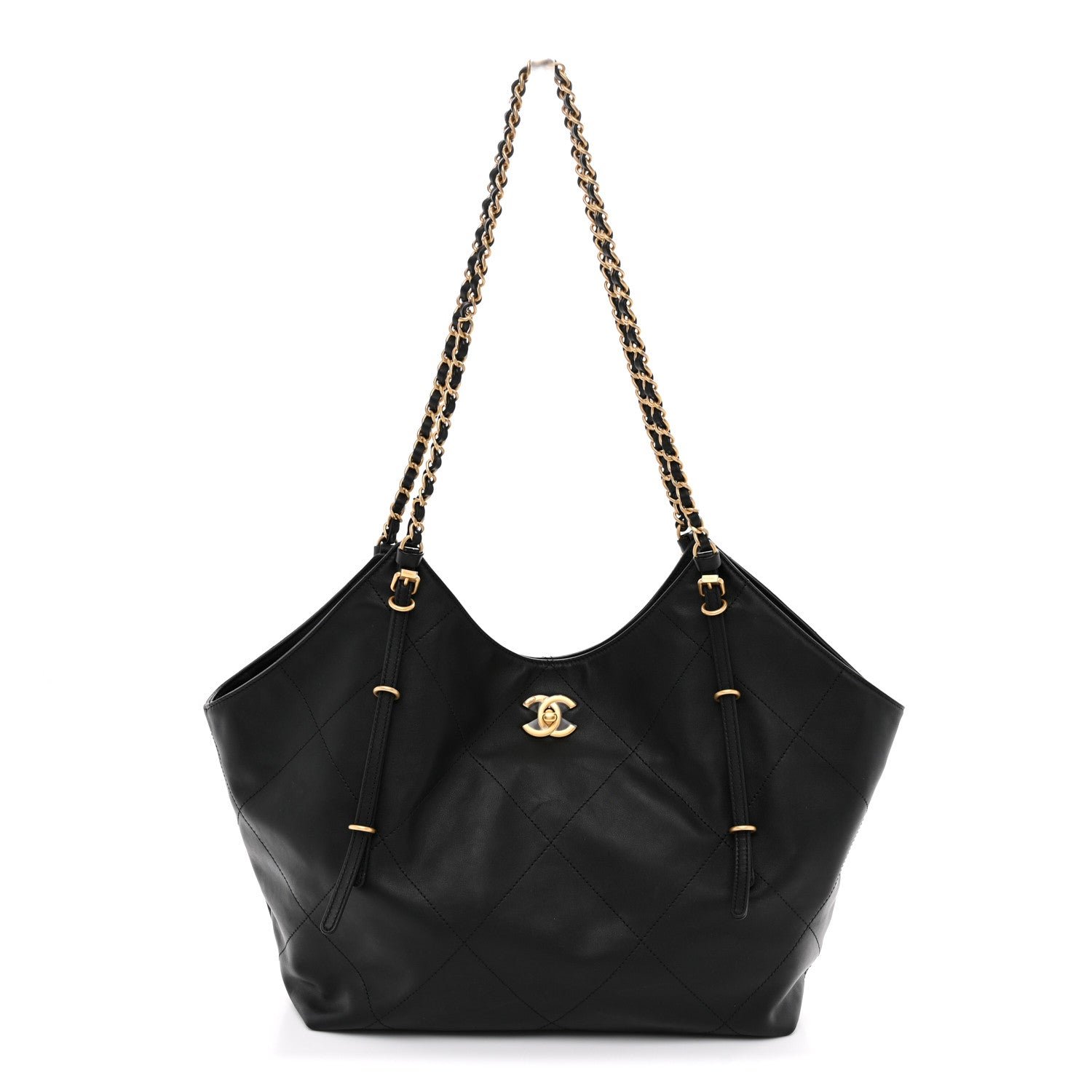 Chanel Calfskin Quilted Small Shopping Bag Black