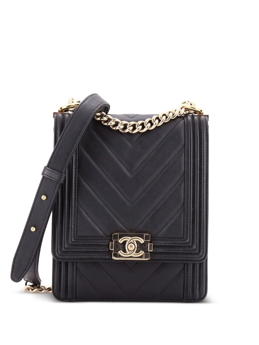 North South Boy Flap Bag Chevron Lambskin Small crossbody bag