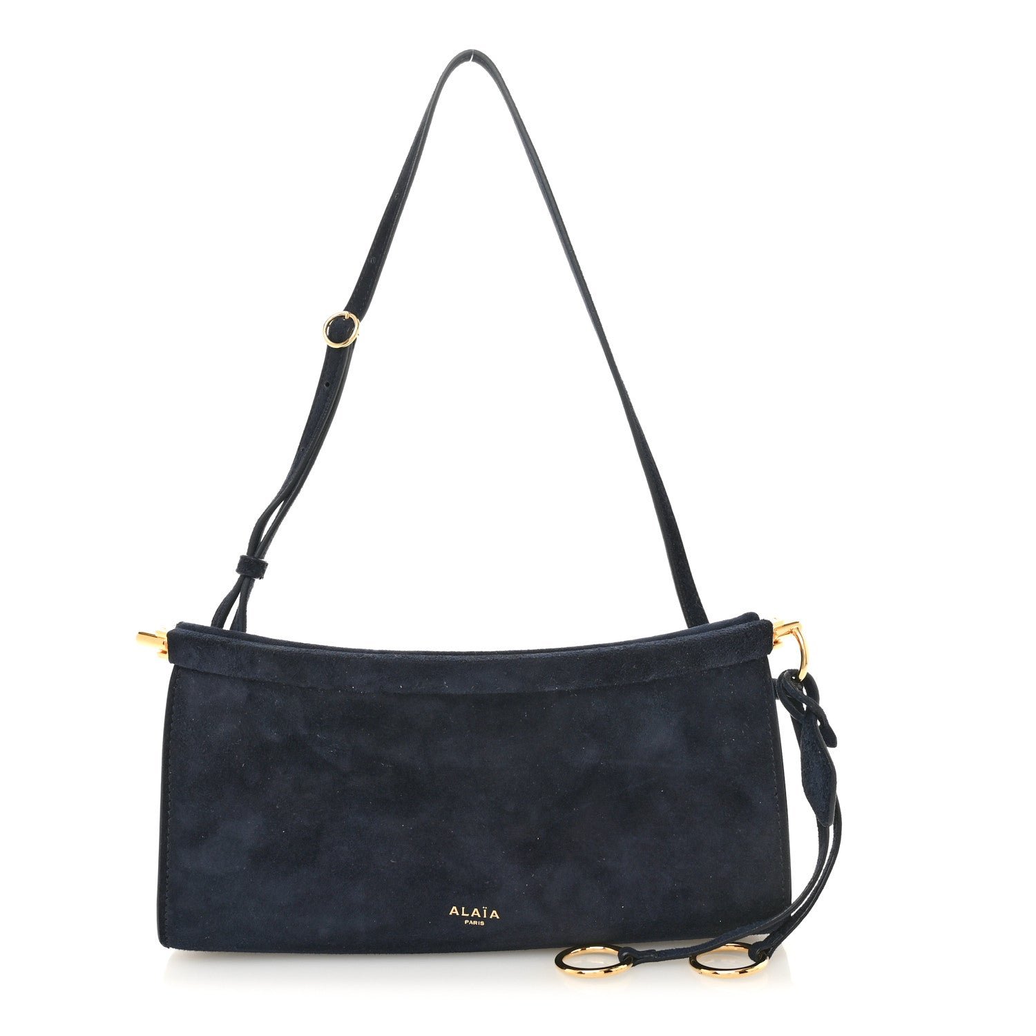 Alaia Alaia Suede Le Click East West Small Bag Midnight