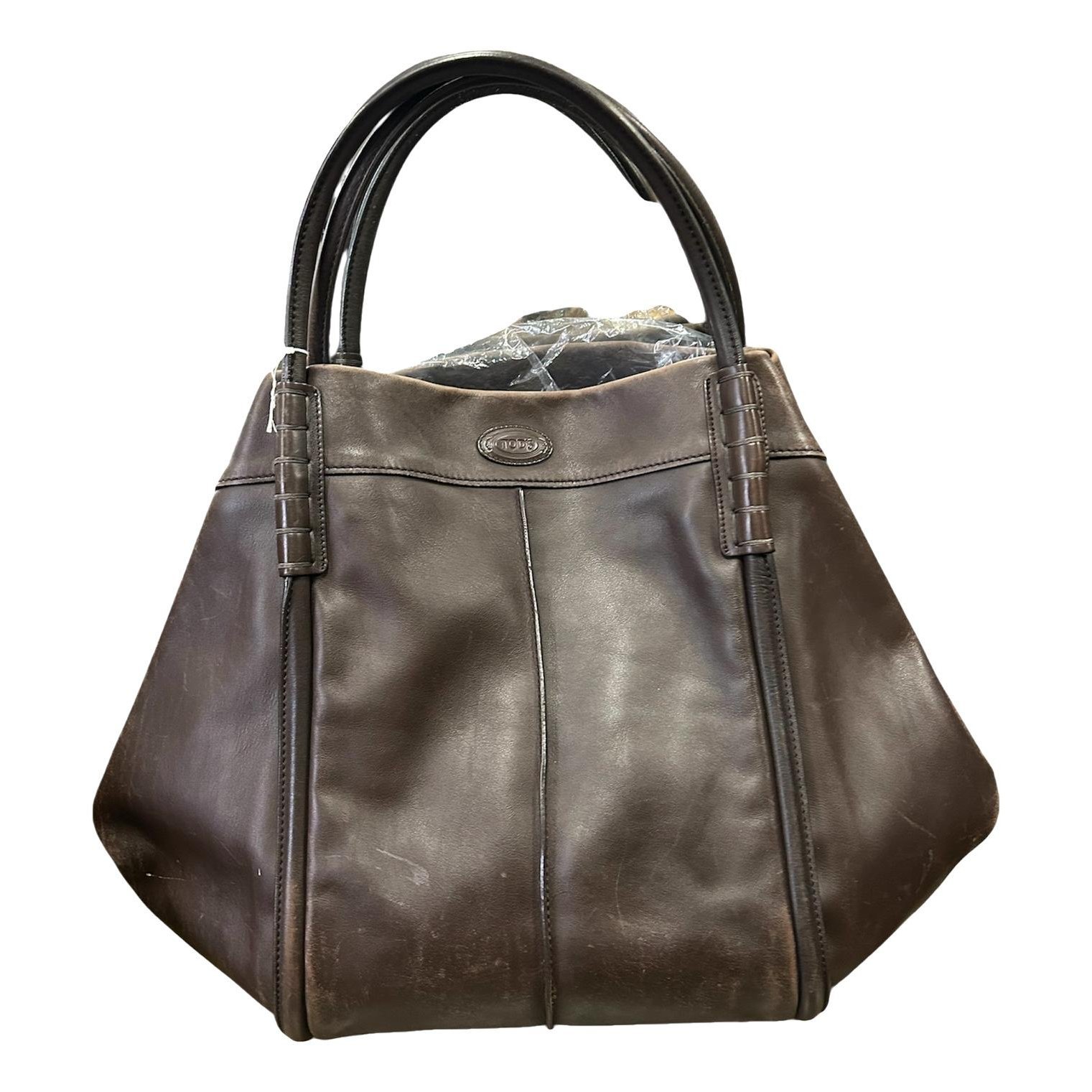 Shopping Media leather handbag