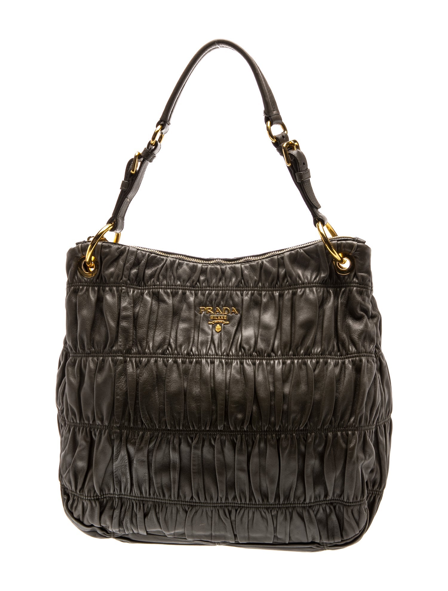 Nappa Gaufre Leather Shoulder Bag